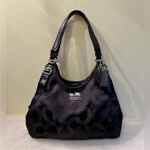 RARE Coach Madison Dotted Op Art Maggie Bag - Women | Color: Black |